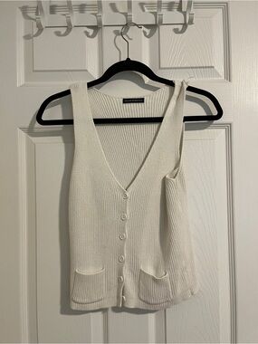 brandy Melville white button up tank